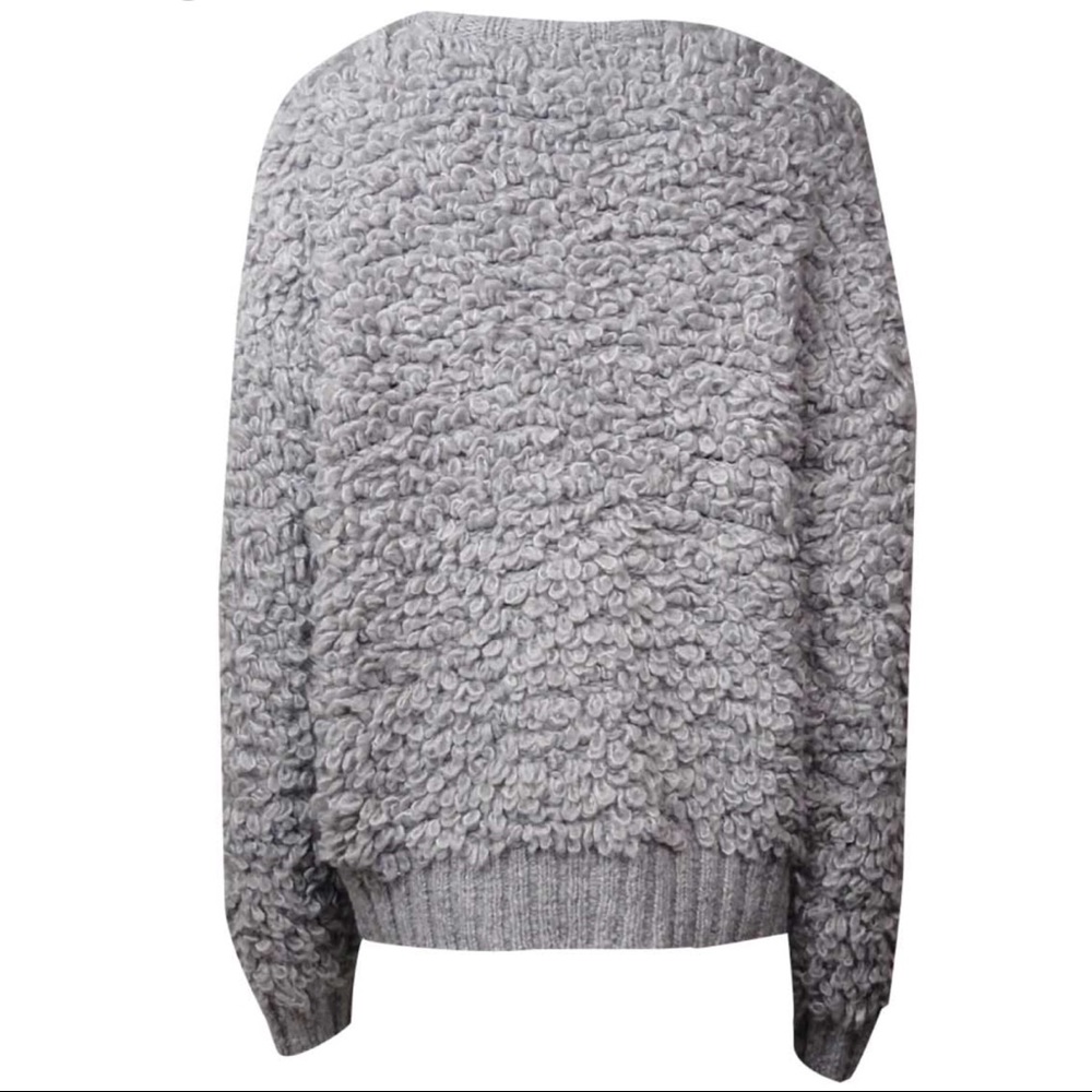 MICHAEL KORS Wool Sherpa Shag Loop GRAY Sweater - Picture 5 of 6